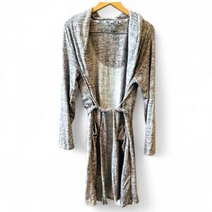 Born Shawl Collar Robe Sz L/XL Gray Pockets Knee Length